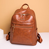 2022 Autumn new pattern leisure time lady PU Backpack Simplicity Versatile capacity Retro travel knapsack schoolbag