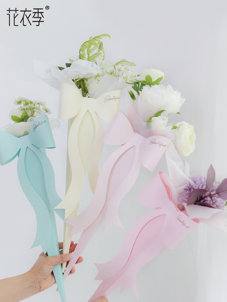 87成交0件母亲节感烫金丝带康乃馨小花束鲜花包装礼品盒蝴蝶结绑带