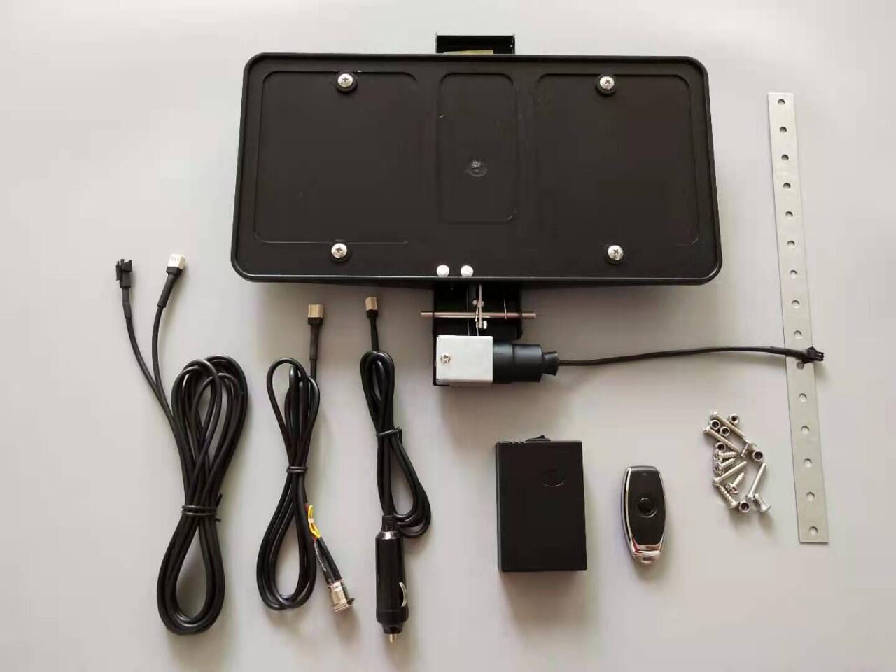 新能源电动汽车车牌框翻牌美规欧规车牌架美国卷帘改装车牌托