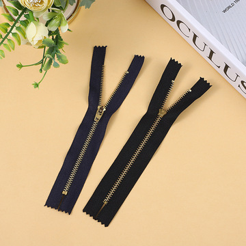 新款黄铜金属闭尾拉链 裤子牛仔裤门襟拉链防滑自锁 金属拉链 现