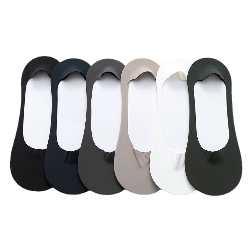 Men's New Spring/Summer Autumn Leisure Versatile Thin Low Top Invisible Socks Silicone Non-Slip Tight Pure Color Low-Cut Liners Socks