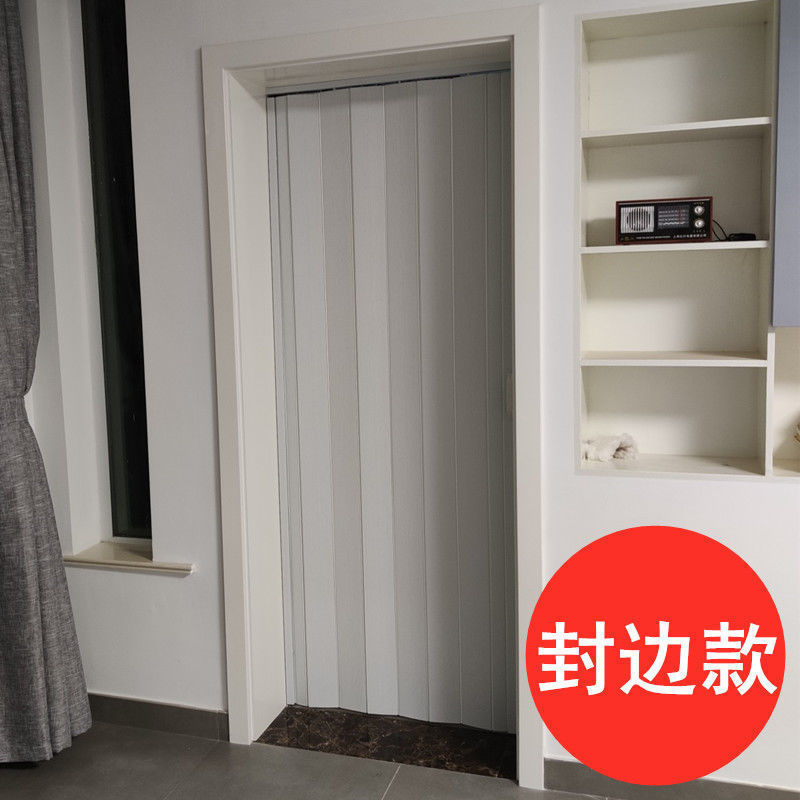 折叠门推拉门免打孔塑料pvc隔断厕所卫生间移门厨房开放式隐形门