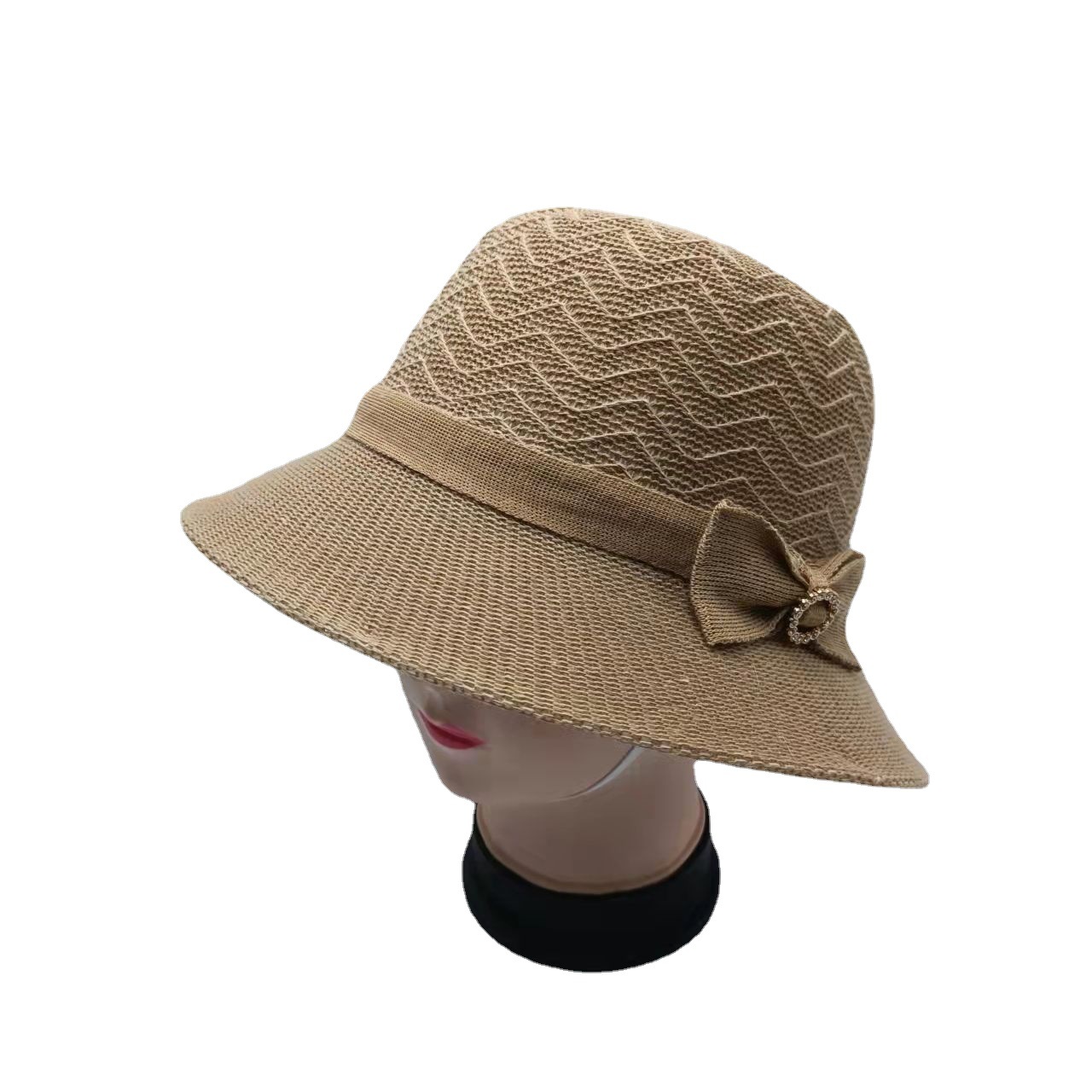 Hat Women's Summer Solid Color Knitted Sun Hat Sun Hat Sun Hat Middle-Aged and Elderly Minimalist Thin Breathable Cool Hat Tide