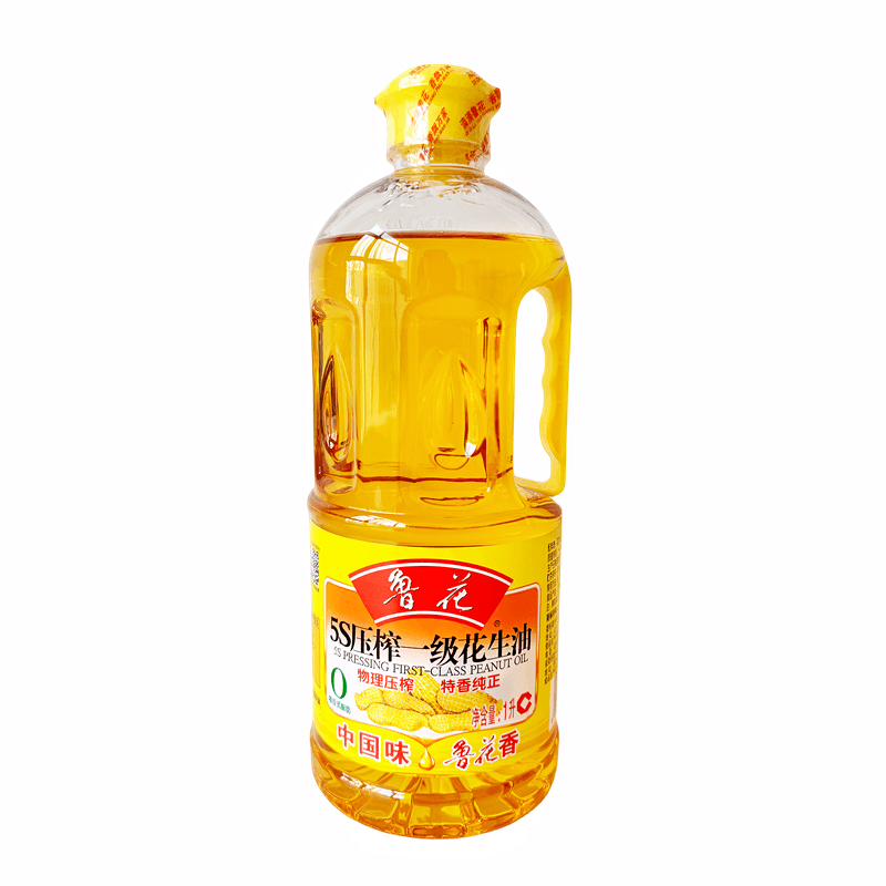 鲁花5s压榨一级花生油1l*2瓶装家用健康食用油煎炒炸凉拌特香纯正
