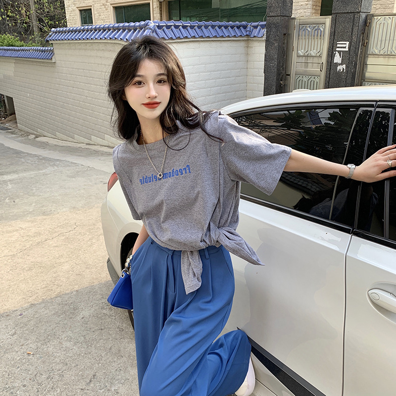 夏季套装女装2022新款酷盐系穿搭微胖女生御姐港味上衣感两件套潮