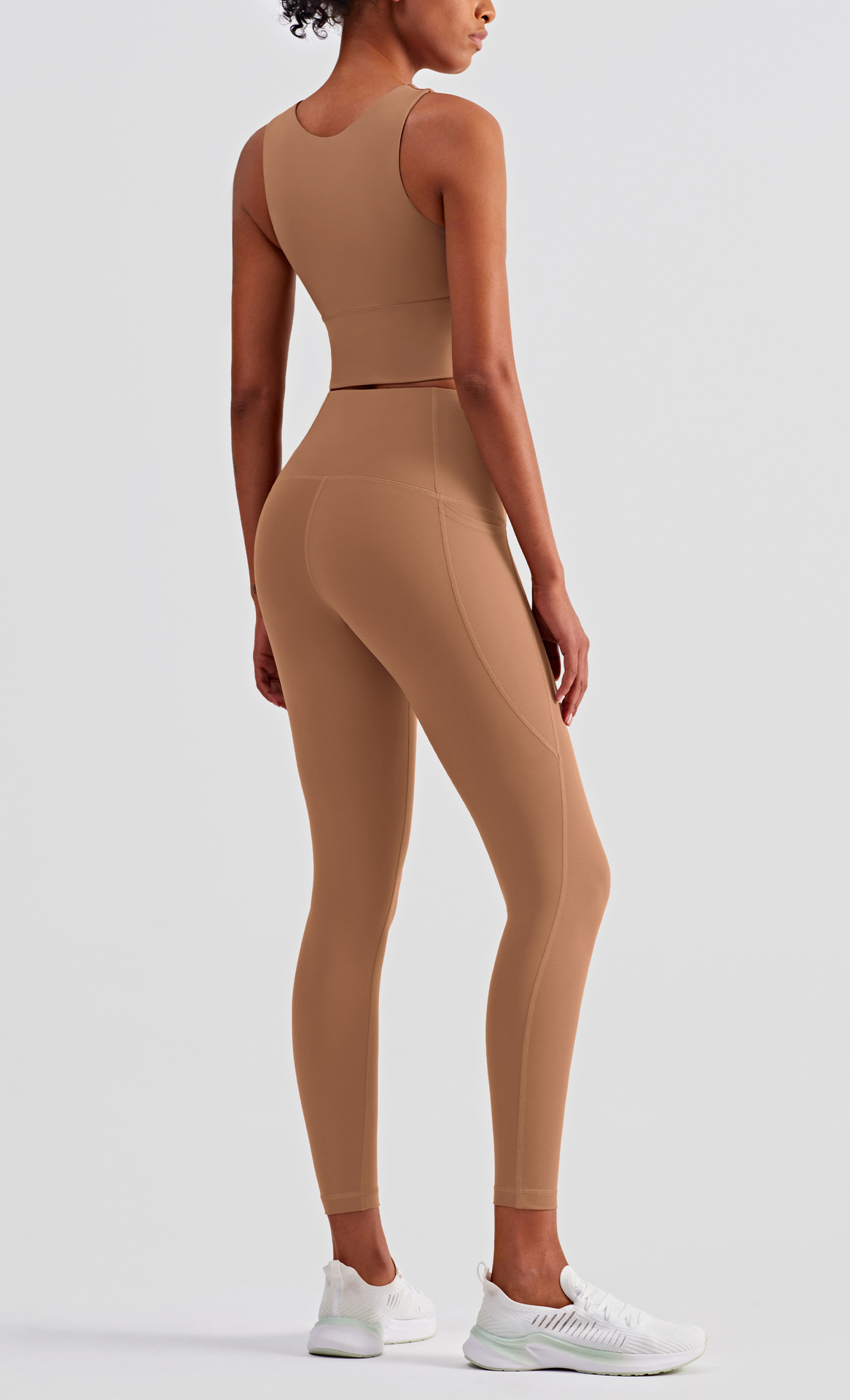 欧美新款运动健身套装运动内衣高强度gym suit口袋运动健身紧身裤