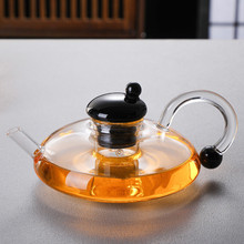 轻奢风透明玻璃鼠尾茶咖壶电陶炉加热烧水煮茶壶高硼硅玻璃泡茶壶