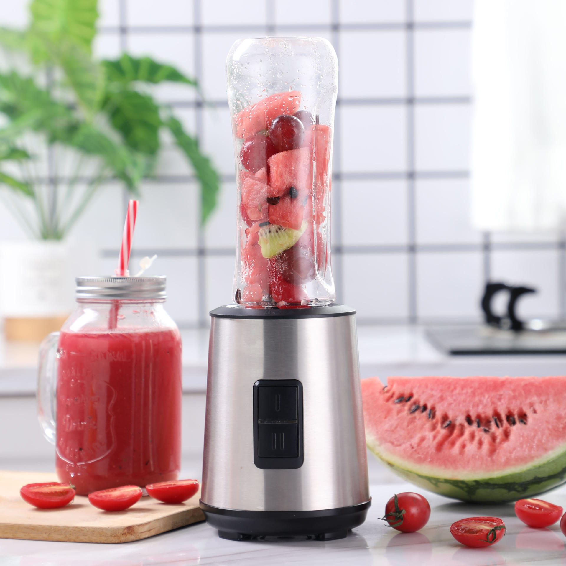 批量厂家电动双速多功能搅拌榨汁果汁机冰沙搅拌机奶昔机