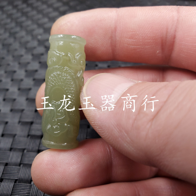 玉石挂件新疆和田玉龙柱挂件和田玉生肖龙挂件玉龙坠