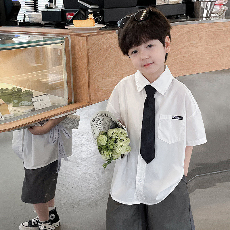花童男童西装套装儿童夏季帅气主持人西服小男孩休闲英伦夏装包邮