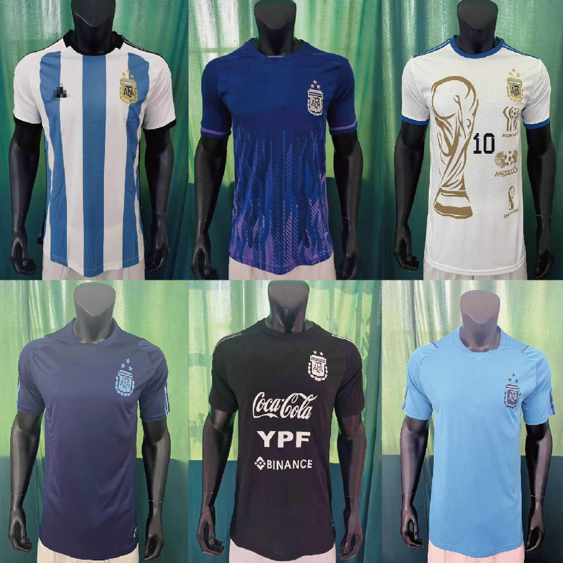 22-23阿根廷国家队足球主客场 夺冠版 训练服球衣 短袖成人diy
