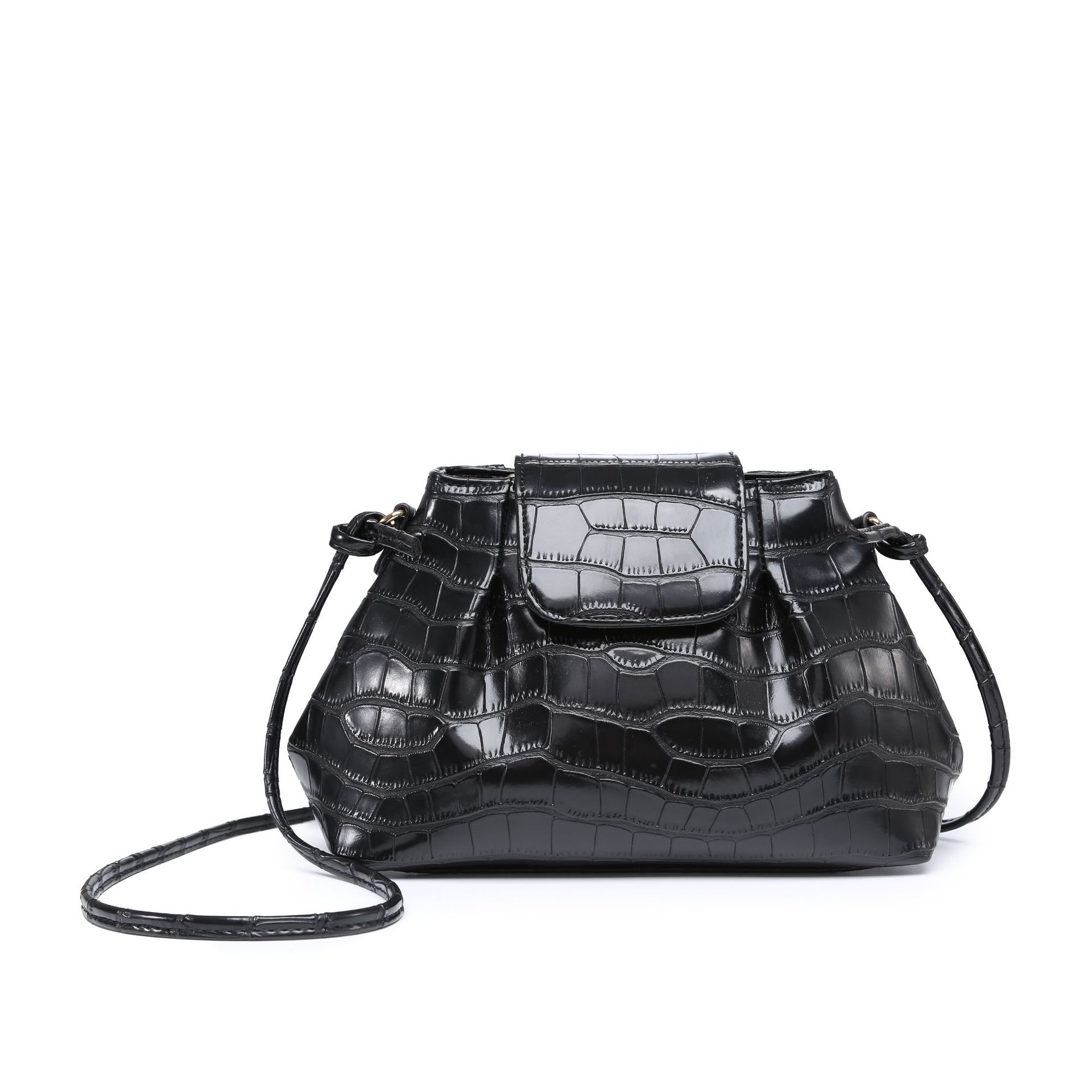 云朵包褶皱包pu女士包包时尚大容量鳄鱼纹饺子包2022新款批发