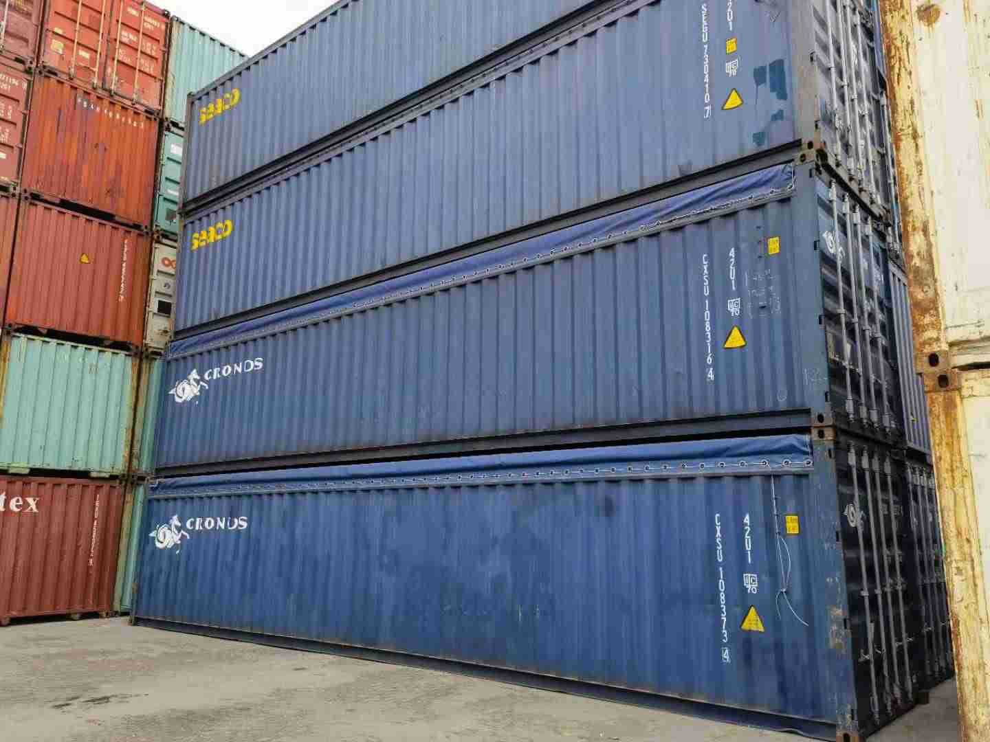 40ot开顶篷布集装箱二手软开顶集装箱12米原装开顶海运货柜集装箱