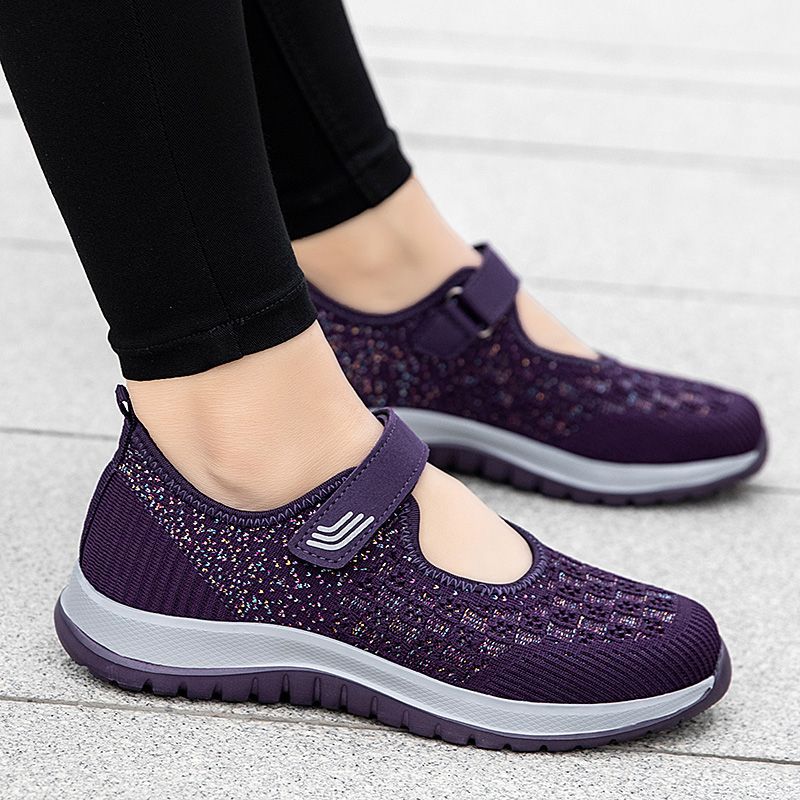 Fat Feet Shoes for the Old Summer Mesh Old Beijing Cloth Shoes Women's Big Feet Grandma Sandals Soft Bottom Mother Mesh Shoes
