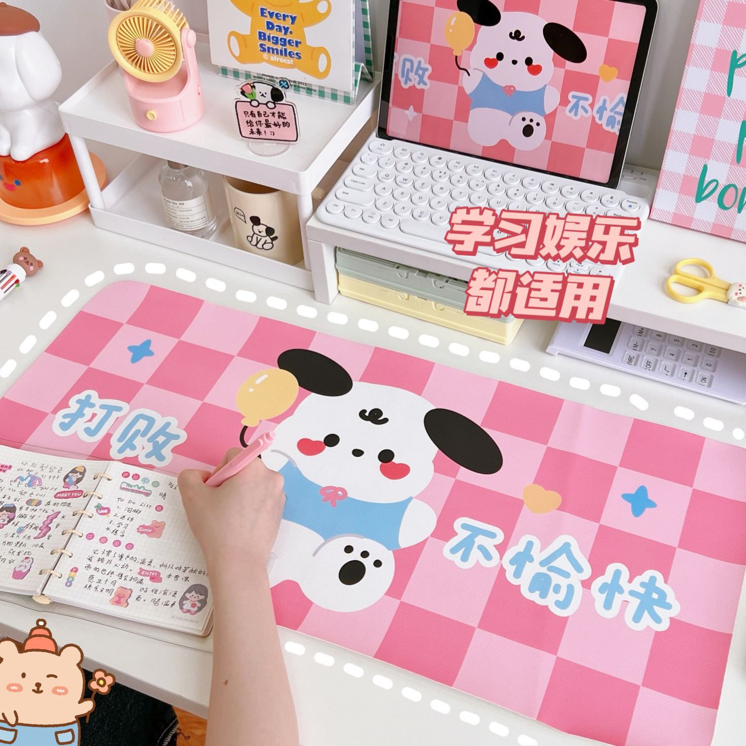 Original Design Desk Pad Cartoon Leather Table Mat Desk Non-Slip PVC Mat Study Table Mat Waterproof Non-Slip