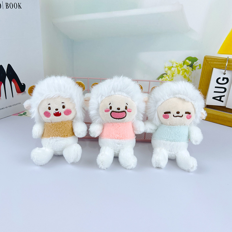 网红小羊毛绒公仔挂件可爱小绵羊钥匙扣玩偶娃娃背包挂饰礼物批发