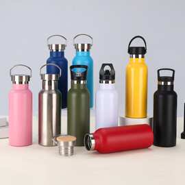跨境美式大口运动水瓶304不锈钢保温杯双层真空运动水壶便携水杯