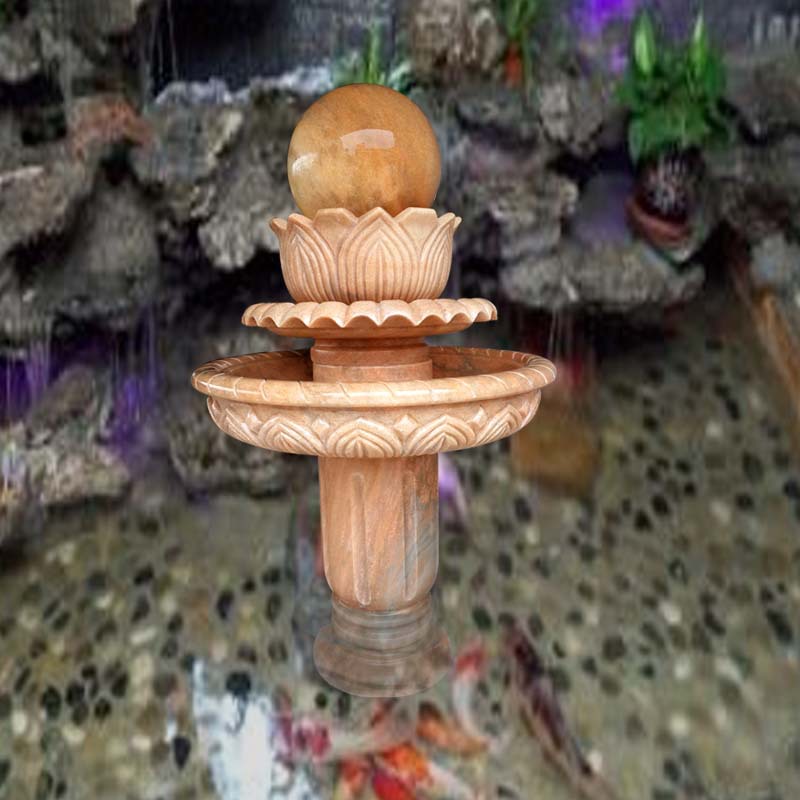 石雕风水球室内流水转运球晚霞红广场户外欧式风水景观喷泉雕塑