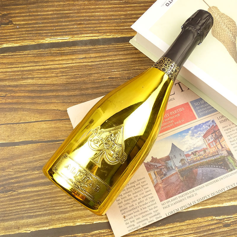 乐弗土豪金黑色桃a起泡酒 荔枝味女生香槟750ml