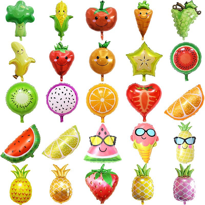 Shaped Large/Cartoon/18-Inch Fruit and Vegetable Aluminum Mold Balloon Pineapple Strawberry Watermelon Grape Banana Balloon