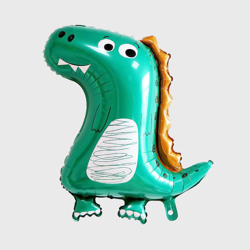 新款皇冠恐龙可爱恐龙造型铝膜气球网红儿童生日派对装饰布置用品