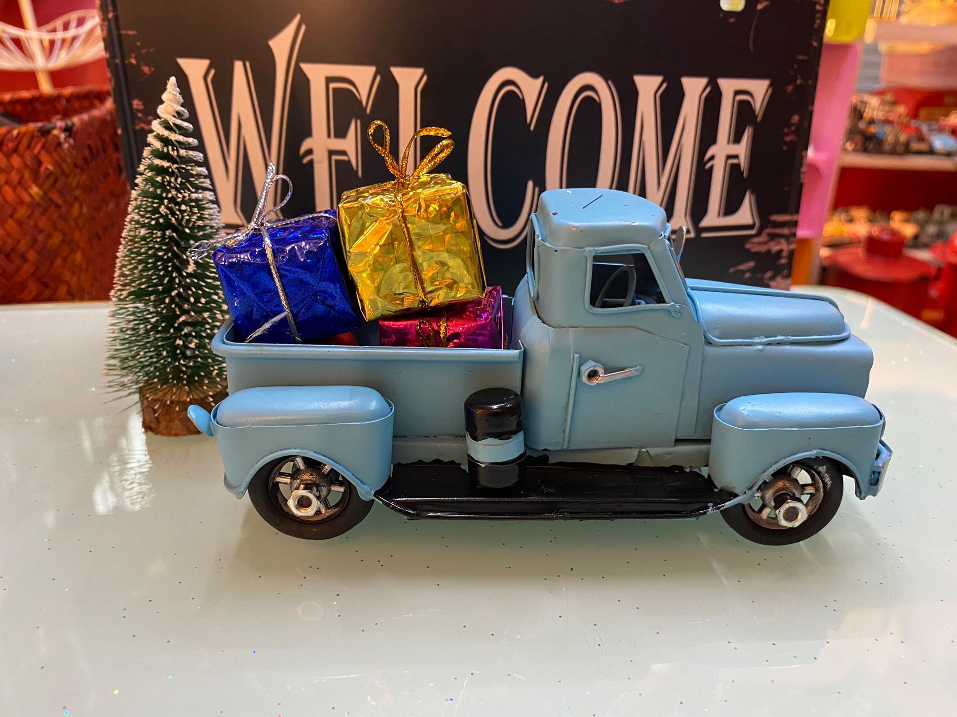 厂价 复古手工铁皮汽车模型旅行版皮卡车汽车道具/铁皮车模工摆件