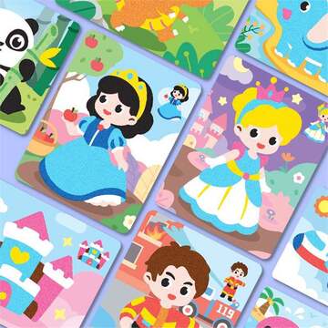 沙画儿童彩沙男女孩diy制作玩具涂填色刮画纸小学生6
