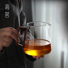 批发日式玻璃公道杯大容量500ml带手柄大号泡茶公杯耐热茶具分茶