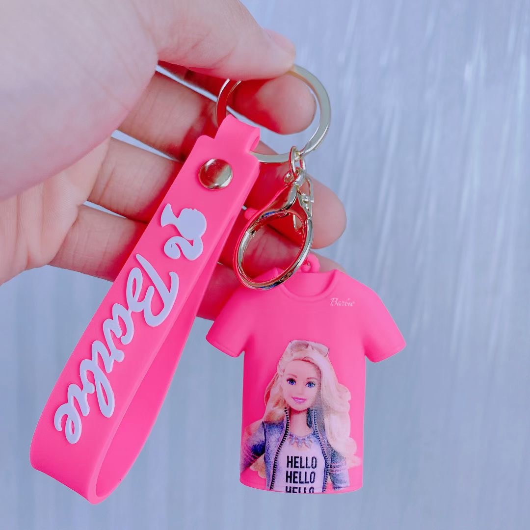 Cross-Border New Arrival Barbie Keychain Cartoon Barbie Peripheral Baby Doll Pretty Girl Schoolbag Pendant Key Chain