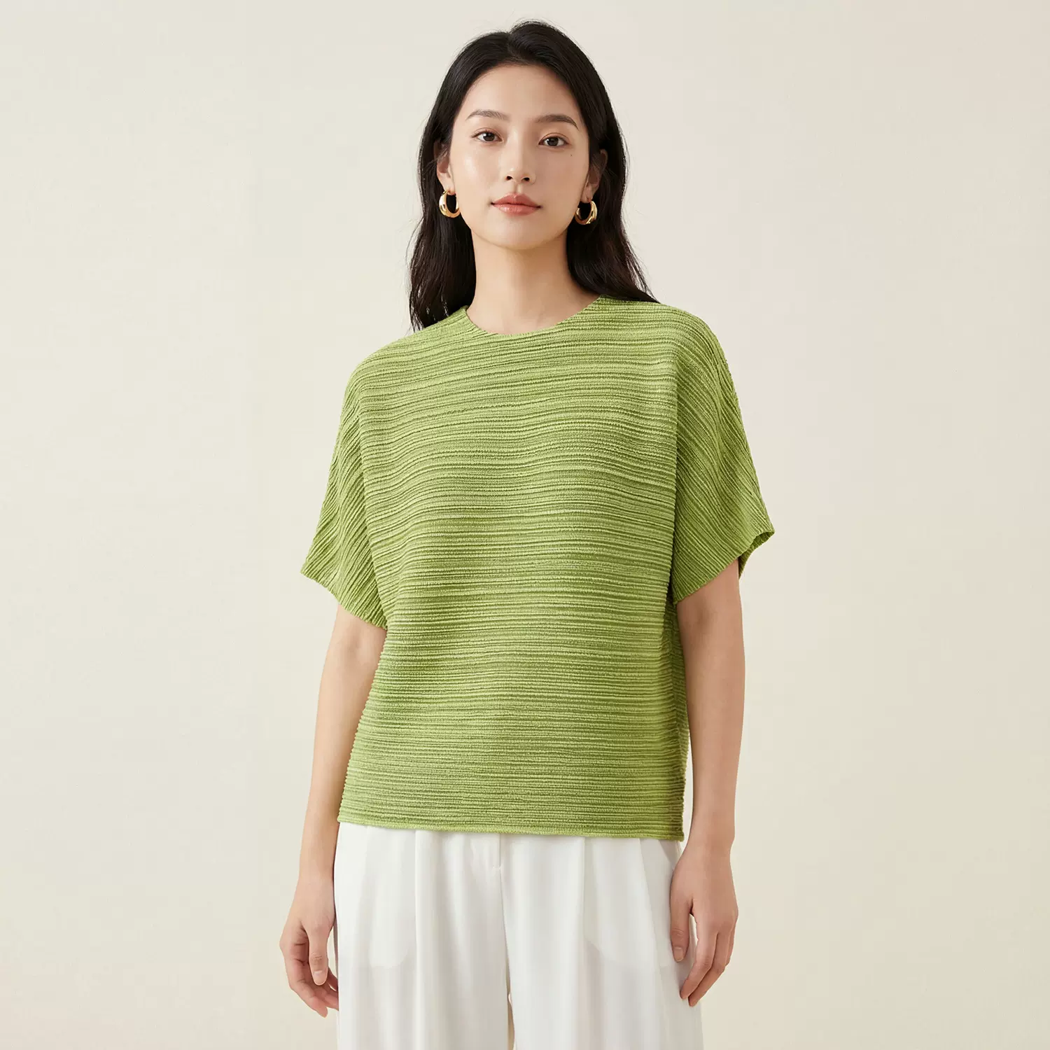 厂家直供2026夏季新款圆领宽松显瘦减龄上衣渐变百搭三宅短袖T恤