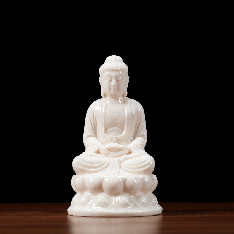 陶瓷5吋释迦牟尼佛小佛像 阿弥陀佛如来佛祖佛居家供奉迷你小摆件