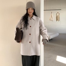 爱与南希十三行2023冬季原创新款翻领设计韩系中长款外套女24801