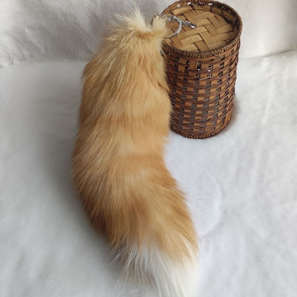 真毛狐狸尾巴挂件钥匙扣包包挂饰漫展道具舞蹈演出道具真毛车挂饰