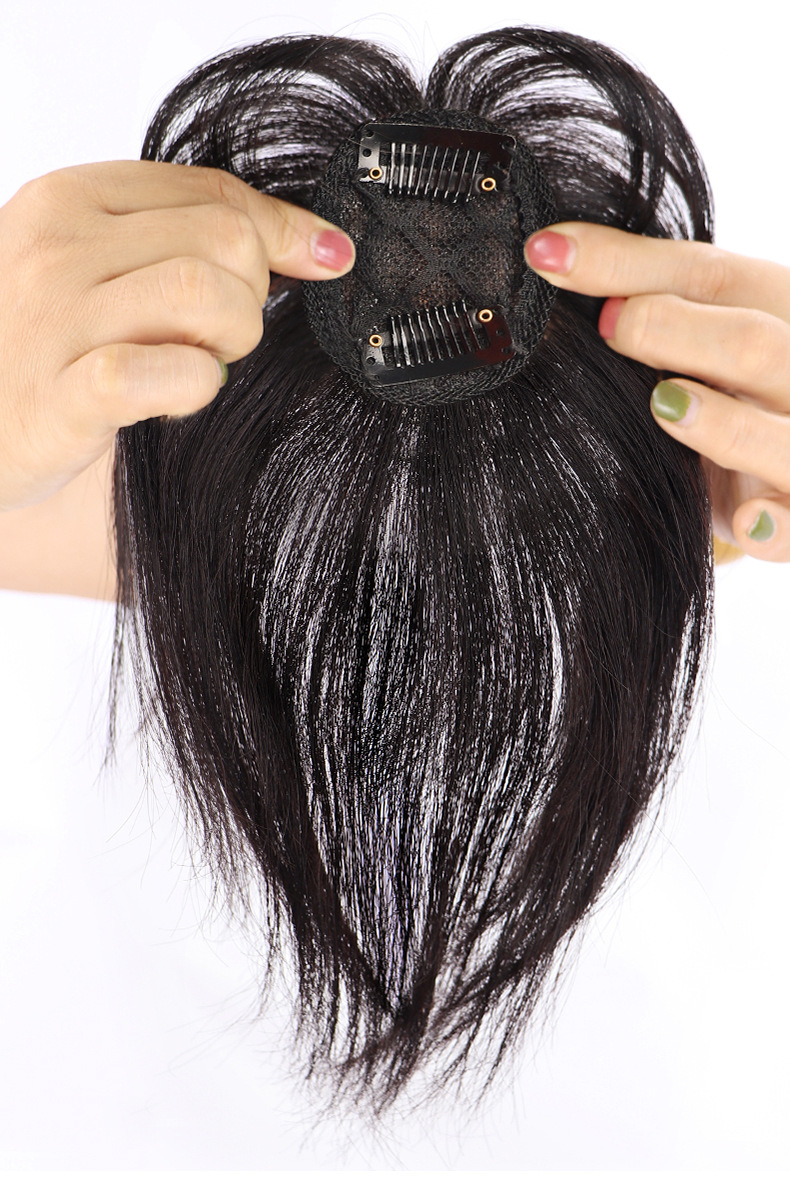 假发片女头顶混丝补发片遮盖白发蓬松头发稀少隐形空气刘海假发片