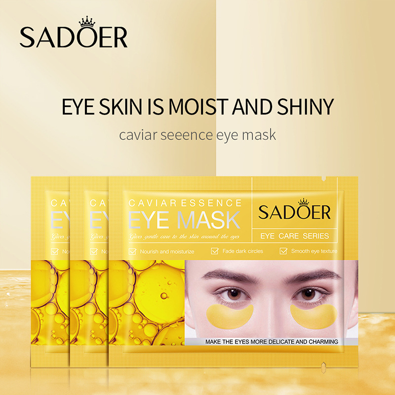 English Eye Mask Sadoer Caviar Moisturizing Eye Mask Pack Cross-Border Foreign Trade Eye Mask Factory Wholesale