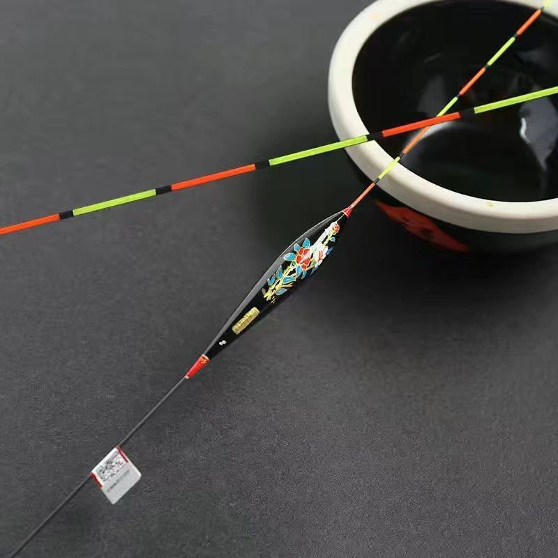 阿卢添色手绘浮漂芦苇鲫鲤鱼浮漂抗走水稳定高灵敏黑坑野钓混养漂