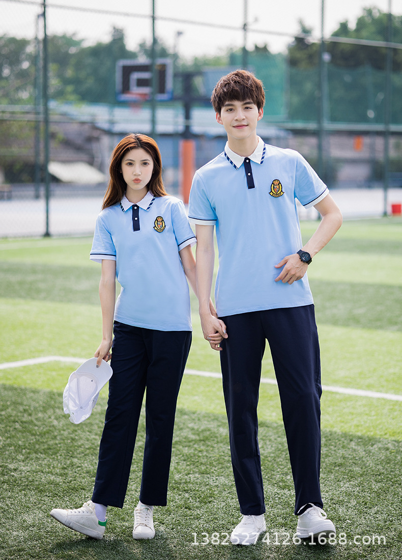 夏季初中生夏装短袖t恤校服 中学生高中生大学运动服套装班服批发