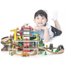 儿童仿真木制矿山轨道玩具电动火车男女孩礼物宝宝益智玩具幼儿园