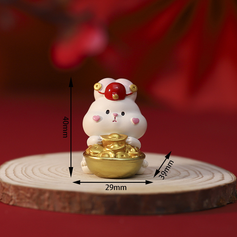 Rabbit Year Mascot Decoration Creative Car Cake Decoration Car Decoration Home Festive New Year Gift