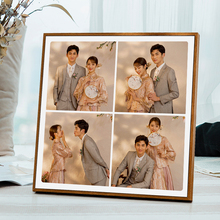 99N九宫格水晶摆台相框洗相片制做成框组合照片宝宝儿童情侣婚纱