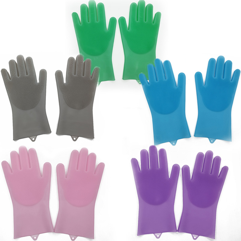 Silicone Dishwashing Gloves Household Gloves Bowl Washing Waterproof Kitchen Cleaning Gadget Durable Anti-Hot Gloves Dishwashing Gloves