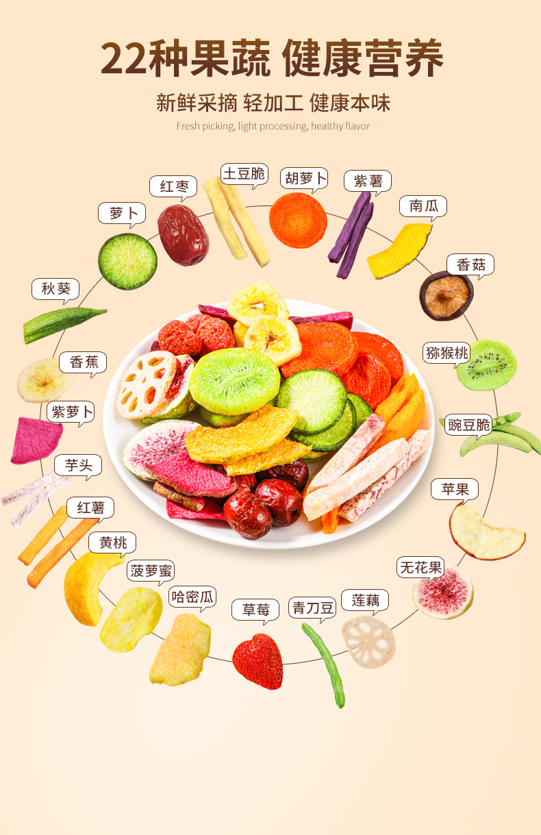 果蔬脆混合果蔬干250g综合蔬果干什锦蔬菜脆孕妇儿童零食营养脆干