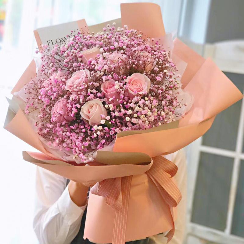 新鲜满天星花束真鲜花福建厦门福州漳州泉州同城送花闺蜜生日毕业
