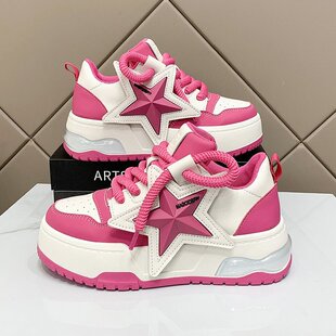 珀兰俪卡多巴胺国潮学生板鞋女款潮鞋厚底字母面包鞋运动潮流女鞋