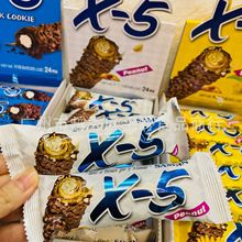 韩国进口 三进X5花生夹心巧克力棒原装进口休闲零食36g一盒24条