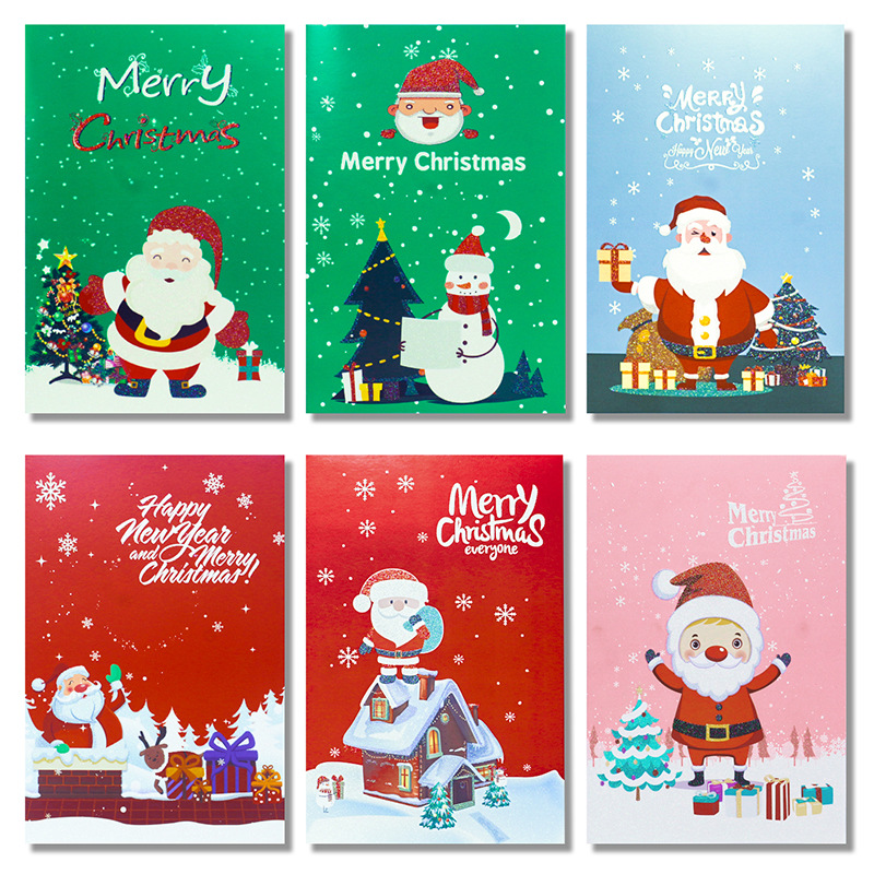 New Thickened Christmas Greeting Card High-End Colorful Uv Blank Gift Card Merry Christmas Greeting Card Wholesale