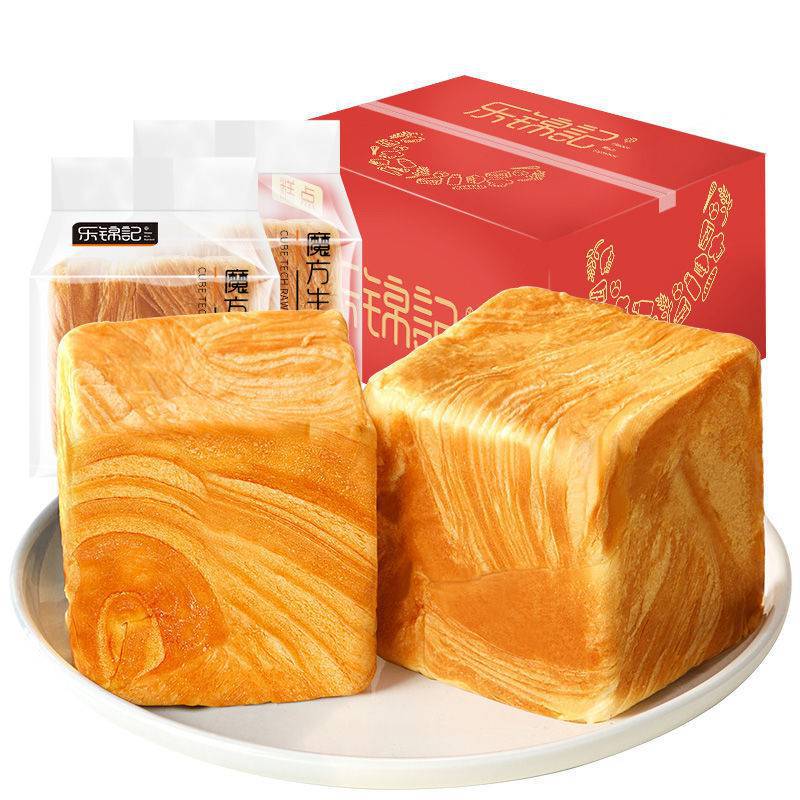 乐锦记魔方生吐司500g手撕面包整箱代餐休闲饱腹办公营养早餐面包