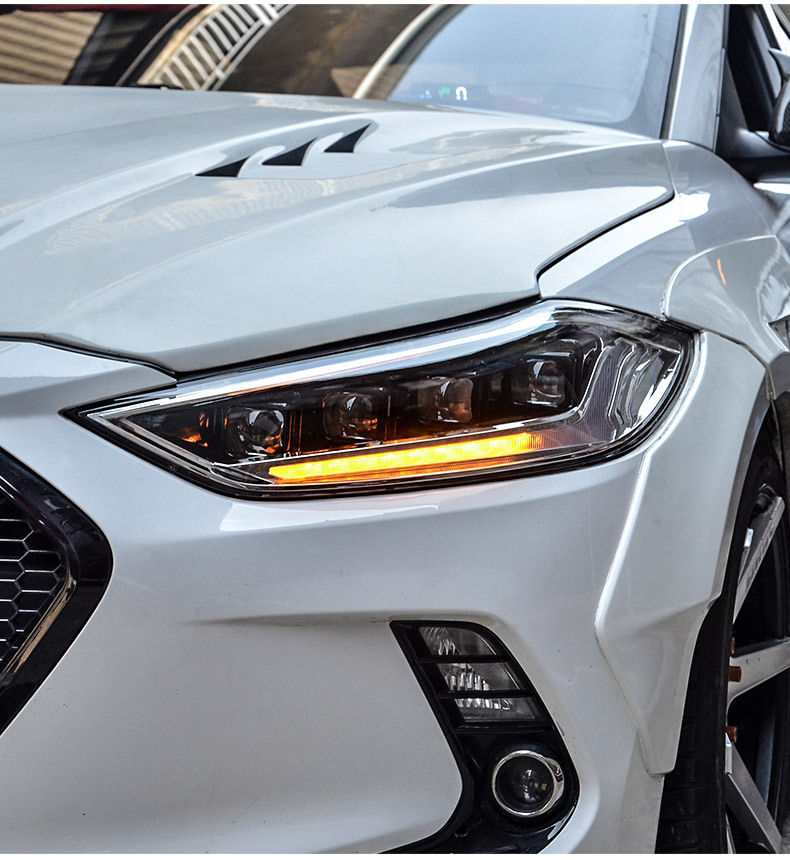 适用现代领动大灯总成改装led大灯16-19款20款led透镜世纪版流光