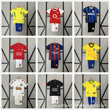 AC巴西德国皇马场球衣童装足球服复古球衣儿童短袖套装