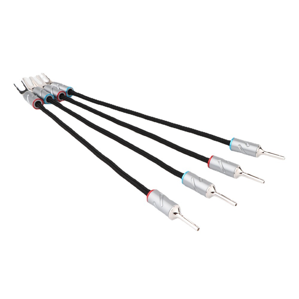 monosaudio纯银跳线音响线过机线发烧喇叭线音箱连接线高低音分线